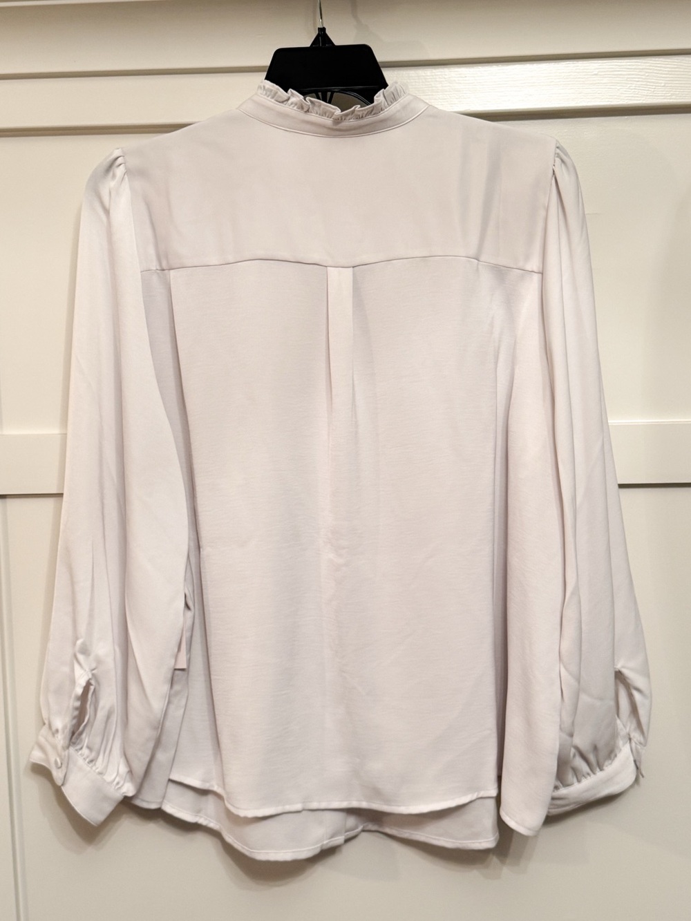 LC Lauren Conrad Ivory Ruffle Neck Blouse 2X NWT Long Sleeve Workwear - Picture 2 of 9